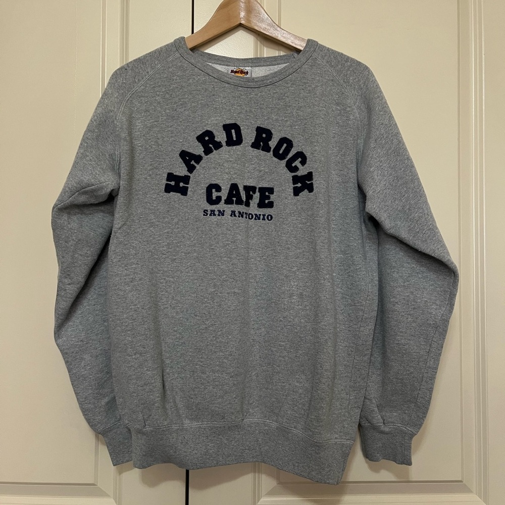 Hard Rock Cafe San Antonio Gray Crewneck Sweater